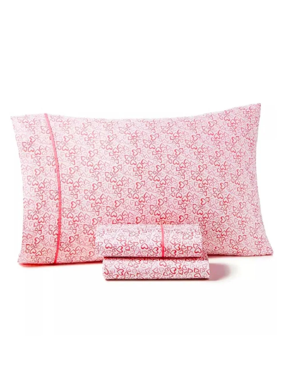 RED HEARTS Charter Club 250 TC Printed 100% Cotton Sateen-Weave FULL Sheet Set